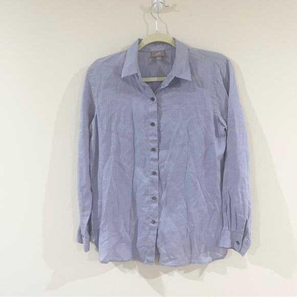 J. Jill button front linen blend shirt womans blouse size  XS lavender blue - Picture 1 of 6